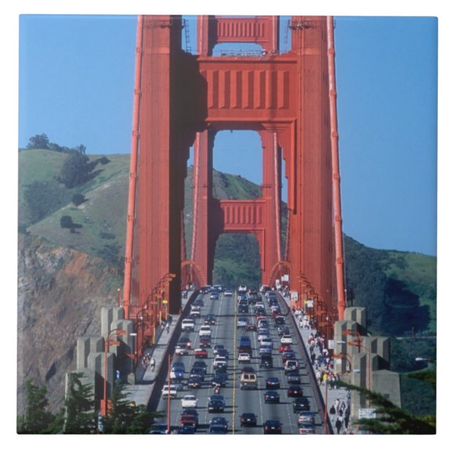 Golden Gate-bron och San Francisco Bay Kakelplatta (Framsidan)