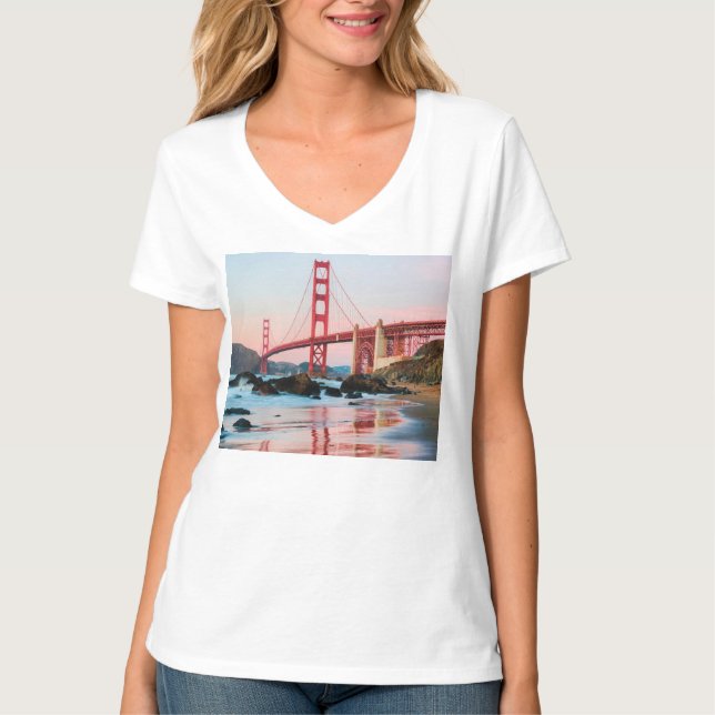 Golden gate-brons kastkudde t shirt (Framsida)