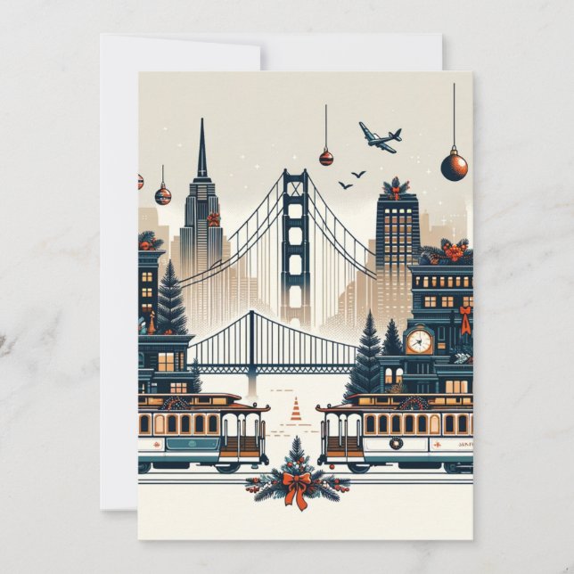 Golden Gate Holiday Magic San Francisco jul Julkort (Framsida)