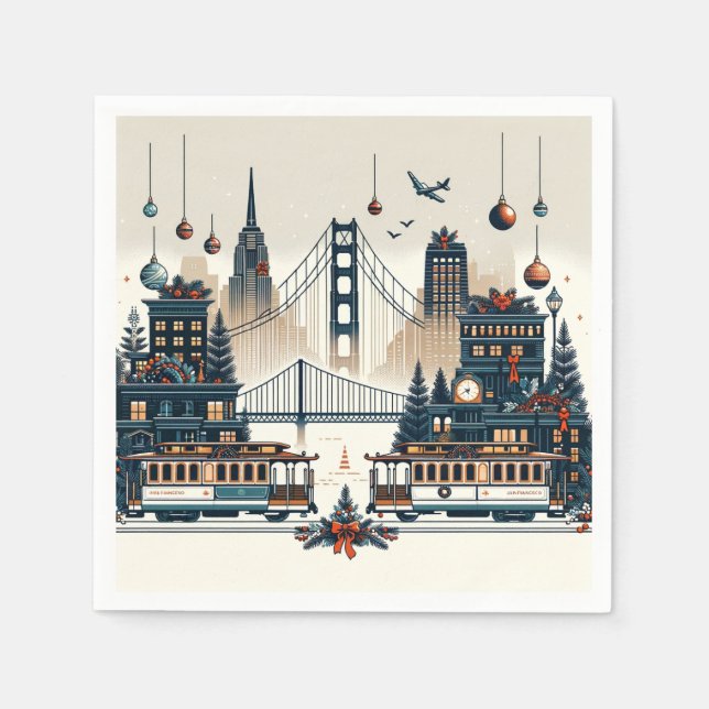 Golden Gate Holiday Magic San Francisco jul Pappersservett (Framsidan)