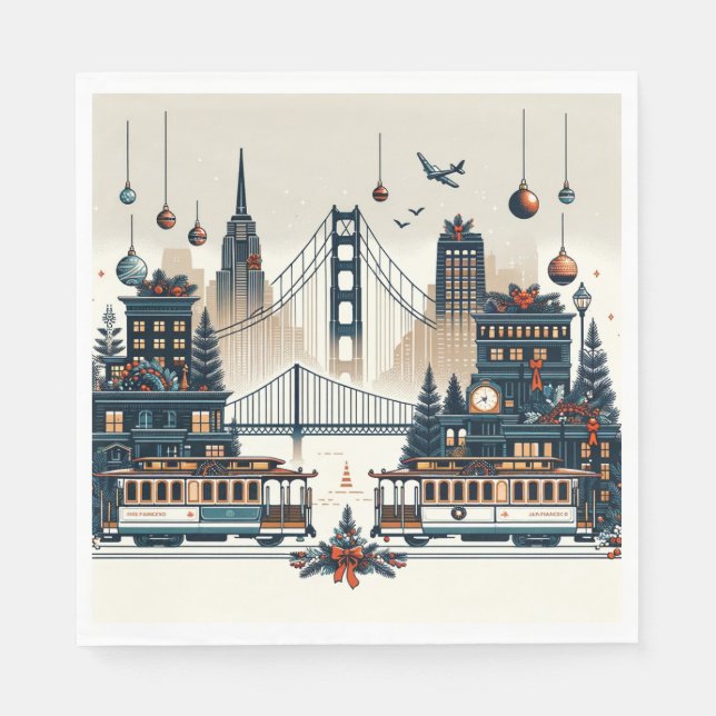 Golden Gate Holiday Magic San Francisco jul Pappersservett (Framsidan)