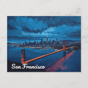 Golden Gate i skymning – San Francisco Vykort