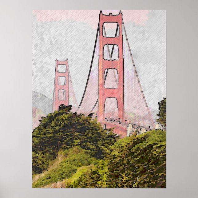 Golden Gate in Oil Poster (Framsidan)