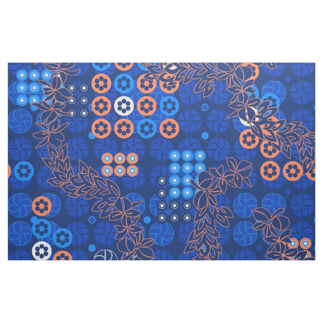 Golden Gate Park Retro Psychedelic blommigt Tyg (Fat Quarter)