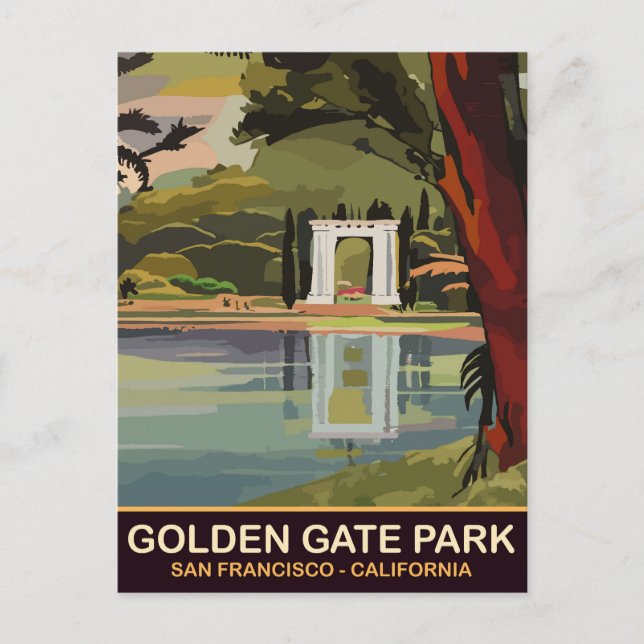 Golden Gate Park, San Francisco, Kalifornien Vykort (Framsida)
