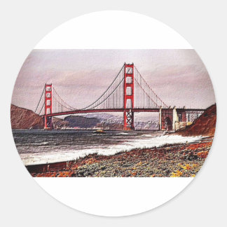 Golden Gate Runt Klistermärke