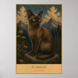 Golden Gaze: Burmese Cat Poster