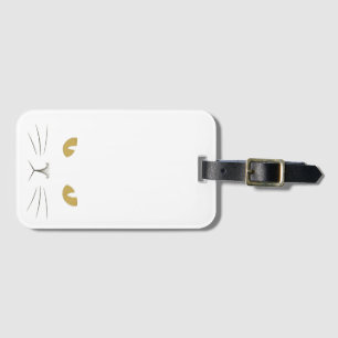 "Golden Gaze: Minimalistisk Cat Ansikte Glow Fodra Bagagebricka