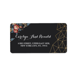 Golden Geometric Adressetikett