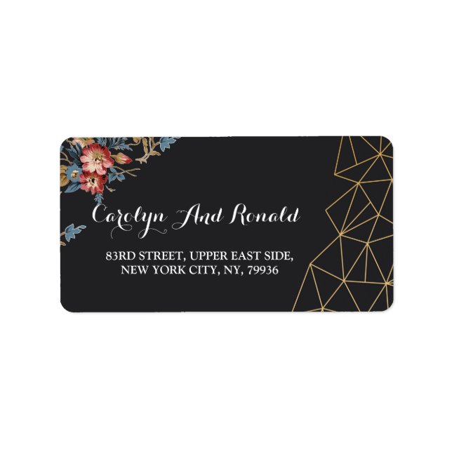 Golden Geometric Adressetikett (Framsidan)