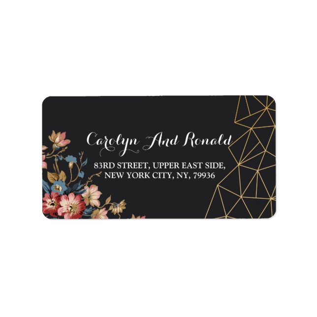 Golden Geometric Adressetikett (Framsidan)