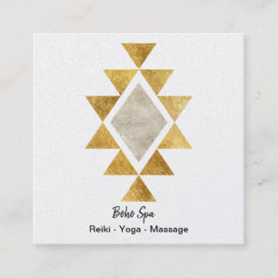 Golden Geometric Boho Fyrkantigt Visitkort