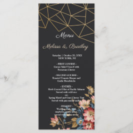 Golden Geometric Bröllop Menu Program