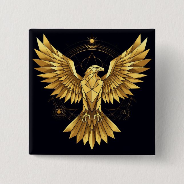 Golden Geometric Eagle Knapp (Framsida)