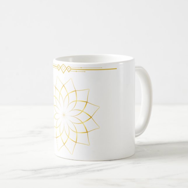Golden Geometric Flower Trophy Kaffemugg (Framsida höger)