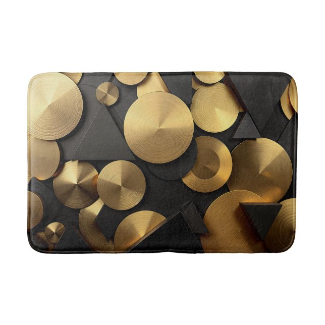 Golden Geometric Luxury-Abstrakten Badrumsmatta (Framsidan)