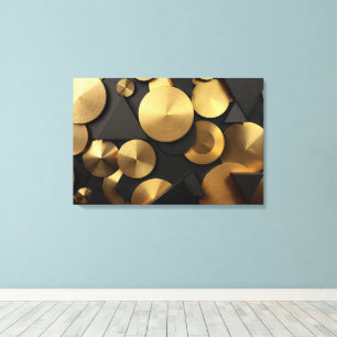 Golden Geometric Luxury-Abstrakten Canvastryck