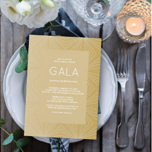 Golden Geometric Modern Gala-inbjudan Inbjudningar