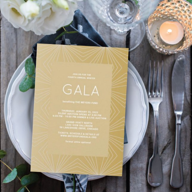Golden Geometric Modern Gala-inbjudan Inbjudningar (Skapare uppladdad)
