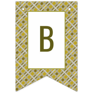 Golden Geometric Mönster, Modern Födelsedagsfest Vimplar