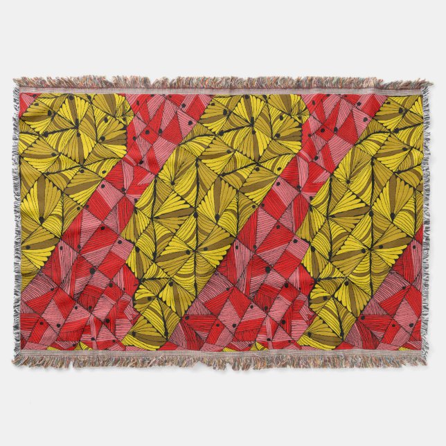 Golden Geometric Rand - Luxe Abstrakt Filt (Framsidan)