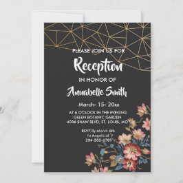 Golden Geometric Reception Inbjudningar