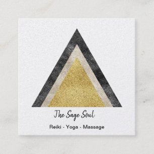 Golden Geometric Simulated Foil och Glitter Fyrkantigt Visitkort