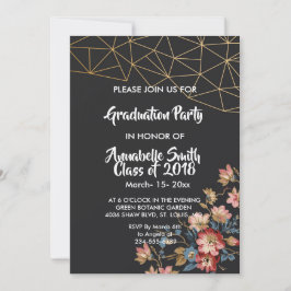 Golden Geometric Studenten Inbjudningar