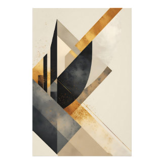 Golden Geometric Symphony Fototryck