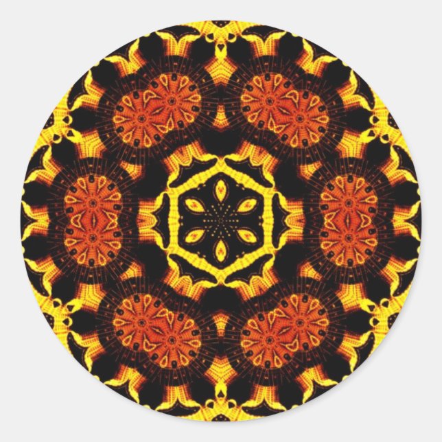 Golden Geometrica Sticker Runt Klistermärke (Framsida)