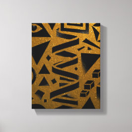 Golden Geometry: A Modern Glow Canvastryck
