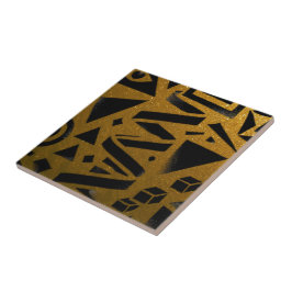 Golden Geometry: A Modern Glow Kakelplatta