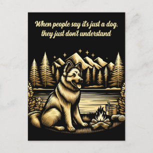 Golden German shepherd by Campfire Vykort