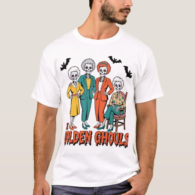 Golden Ghouls Girls - Funny Halloween Parody T Shirt (Framsida)