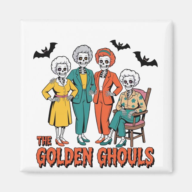 Golden Ghouls Girls'Halloween Magnet (Framsidan)