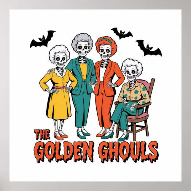 Golden Ghouls Girls'Halloween Poster (Framsidan)