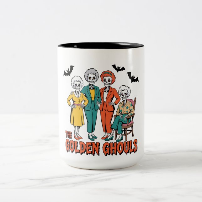 Golden Ghouls Girls'Halloween Två-Tonad Mugg (Center)