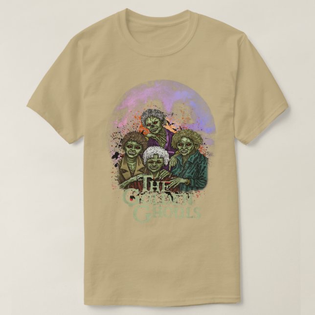 Golden Ghouls Halloween Zombie Illustration Ar T Shirt (Design framsida)