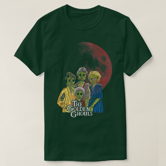 Golden Ghouls Halloween Zombie Inspired Art Fu T Shirt (Design framsida)