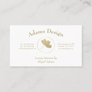 Golden Gingko Löv Design Spa Yoga Beauty Visitkort