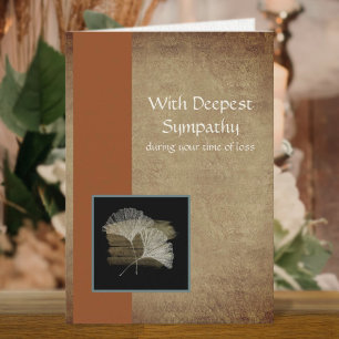Golden Ginkgo Business Sympathy Card Kort