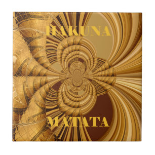 Golden Giraffe Art Print Kakelplatta