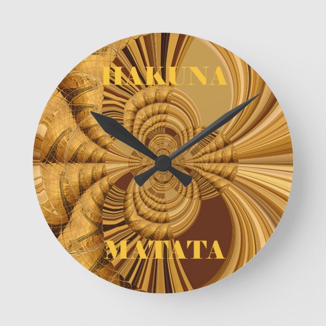 Golden Giraffe Art Print Rund Klocka (Framsida)