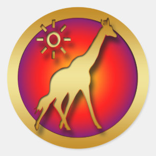 GOLDEN GIRAFFE RUNT KLISTERMÄRKE