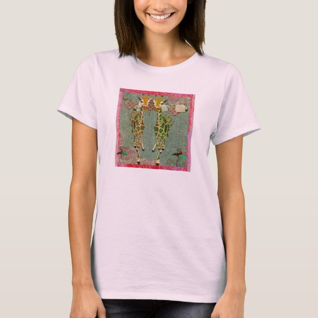 Golden Giraffes Rosa Twilight T-shirt (Framsida)