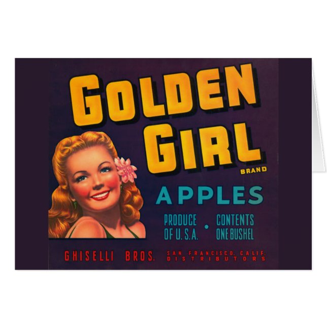 Golden Girl Apples Hälsningskort (Framsidan Horizontal)