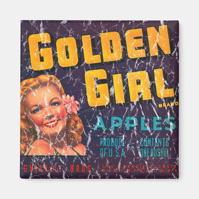 Golden Girl Apples - nödlidande Magnet (Framsidan)
