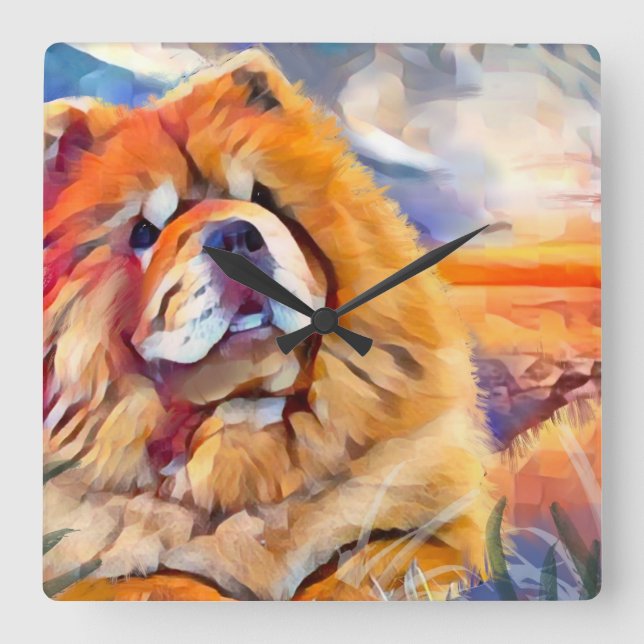 GOLDEN GIRL chow Fyrkantig Klocka (Framsida)