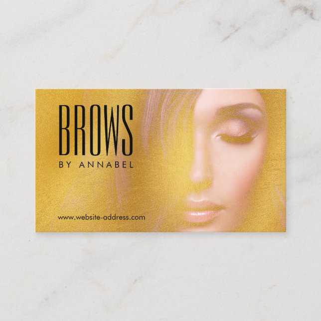 Golden Girl Eyelash och Brows Salon Visitkort (Framsida)