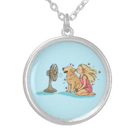 Golden Girl-fan Silverpläterat Halsband